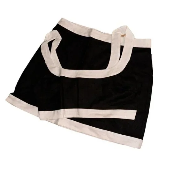 NWT Reformation Robbie Linen Two Piece  Matching Set in Black & White - size 4 - Picture 8 of 10